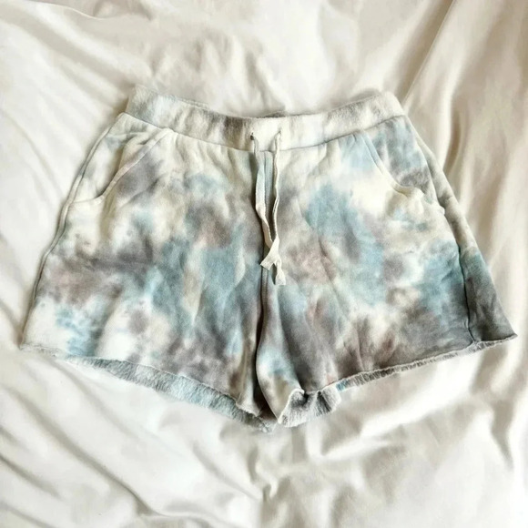 New Free People Intimately Tie Dye Sweat Shorts High RIse Drawstring Pull On - Picture 2 of 5